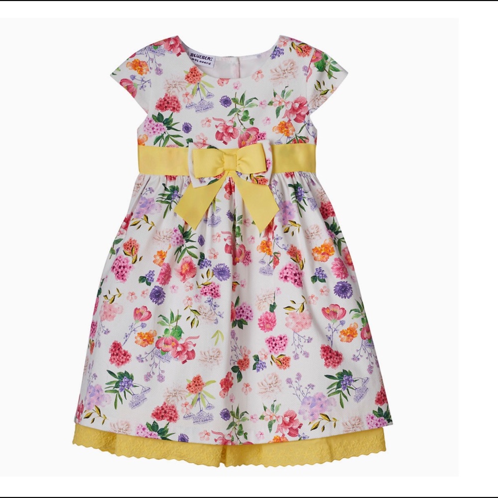 Blueberi Boulevard Pique Knit Floral Dress